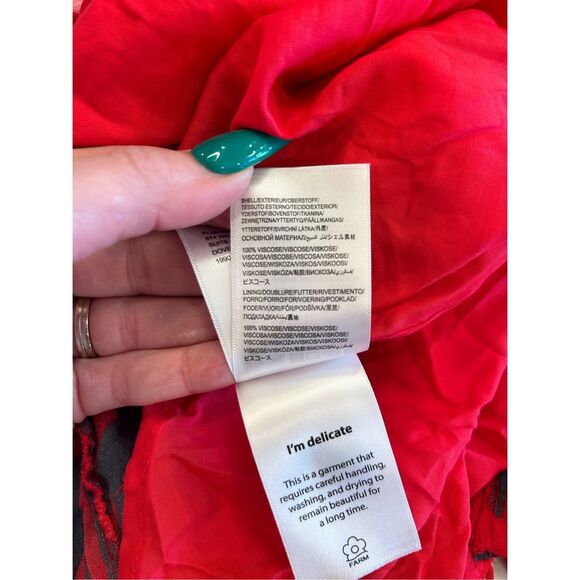 NWT farm rio mixed fruits ocean tiered sleeveless ruffle maxi dress large - Picture 9 of 10